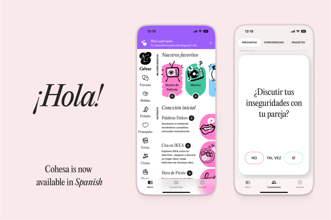 Cohesa interface in Spanish